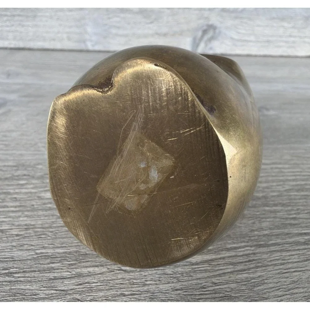 Small Vintage Brass Owl Figurine Paperweight 2.5